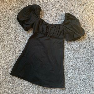 FOREVER 21 Puff Sleeve Black Mini Dress